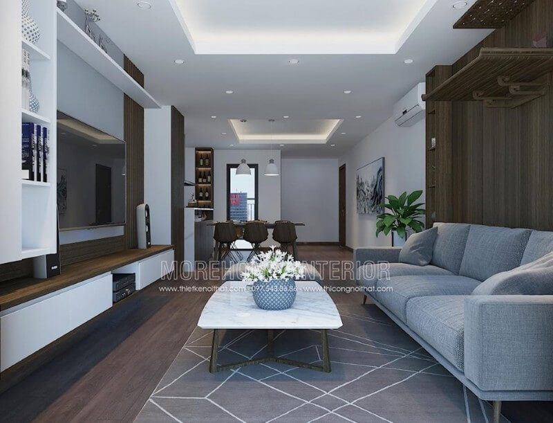 Thiết kế chung cư 62m2 tại Hưng Yên ấn tượng với +26 Ý tưởng phòng khách thời thượng